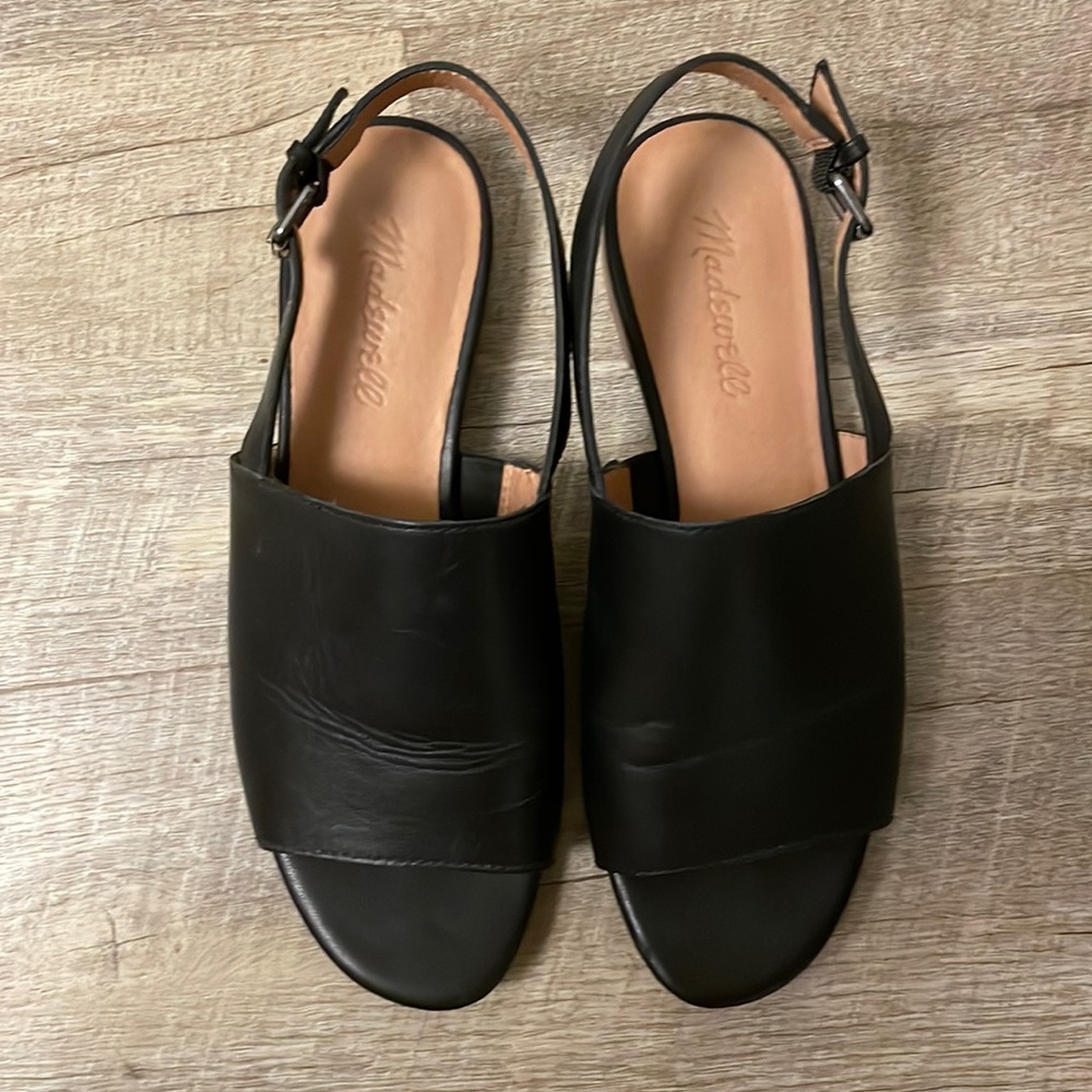 Black leather Madewell Sandals Size 7